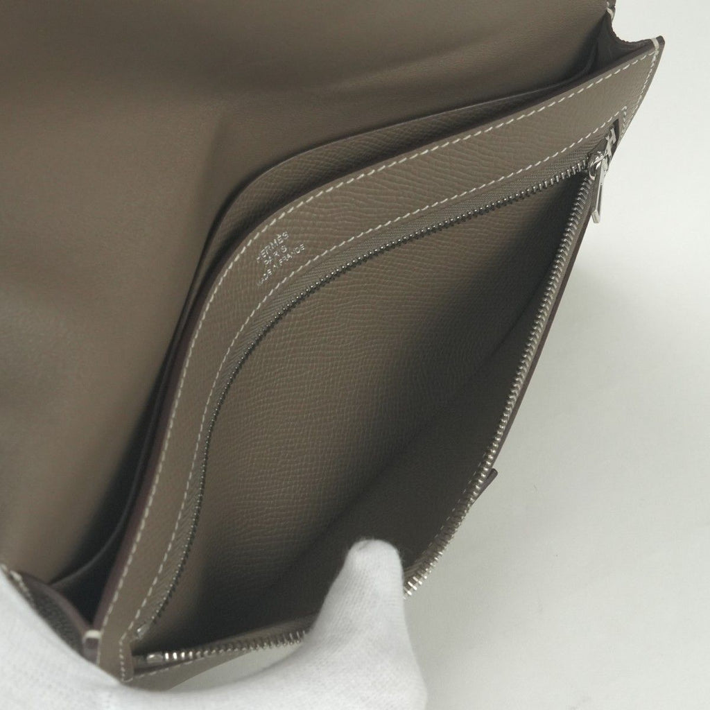 Hermes Passant to Tanman Wallet Veau Epsom Etoupe Gray — view 8