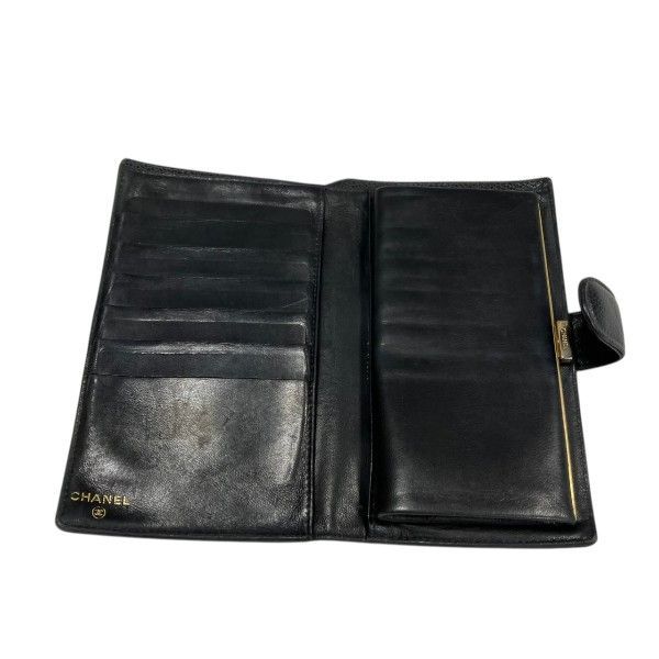 Chanel Caviar Leather Bifold Wallet Clasp Noir Black — view 3
