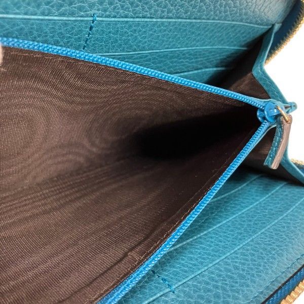 Gucci Interlocking Turquoise Blue Zip Around Wallet — view 6