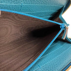 Gucci Interlocking Turquoise Blue Zip Around Wallet — view 6