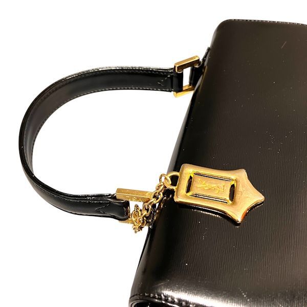 Saint Laurent Yves Vintage Black Leather Bag Handbag — view 6