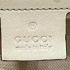 Gucci Canvas Leather Beige White Horsebit Tote X — view 4