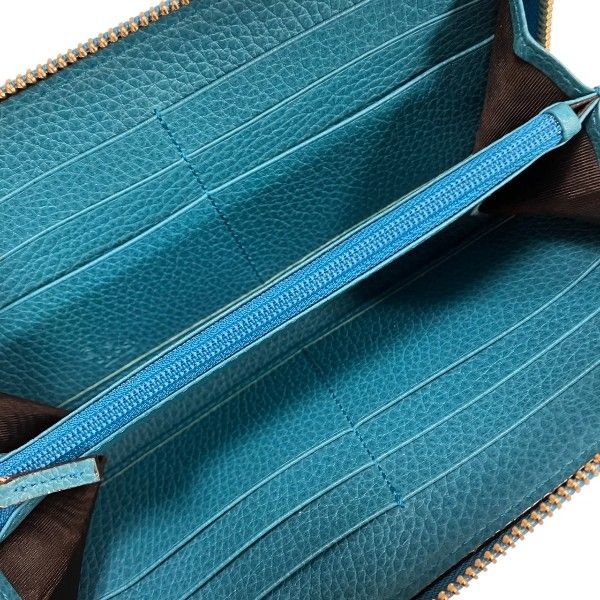 Gucci Interlocking Turquoise Blue Zip Around Wallet — view 3