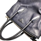 Prada Vitello Daino Navy Tote — view 6
