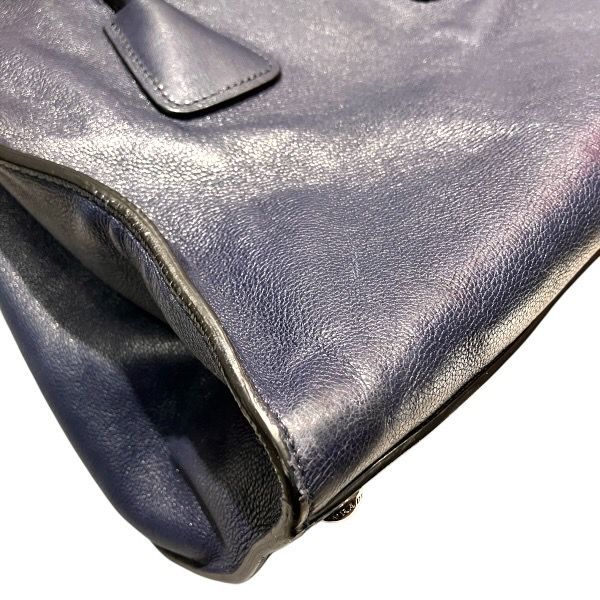 Prada Vitello Daino Navy Tote — view 7