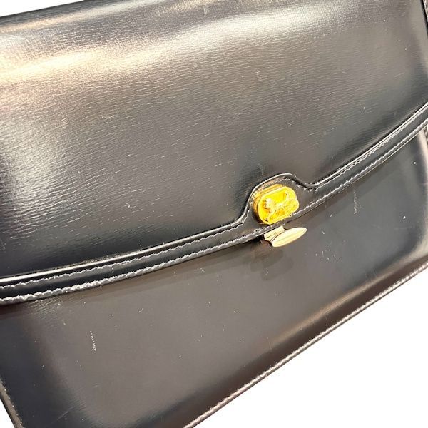 Celine Carriage Navy Leather Shoulder Bag — view 7
