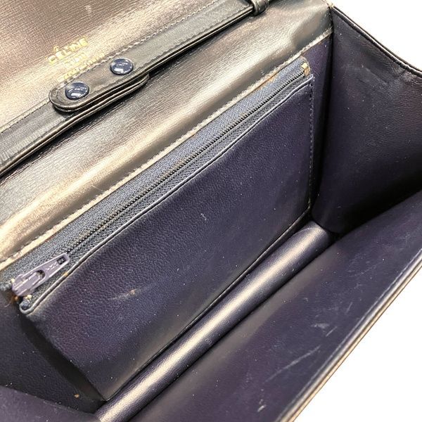 Celine Carriage Navy Leather Shoulder Bag — view 8