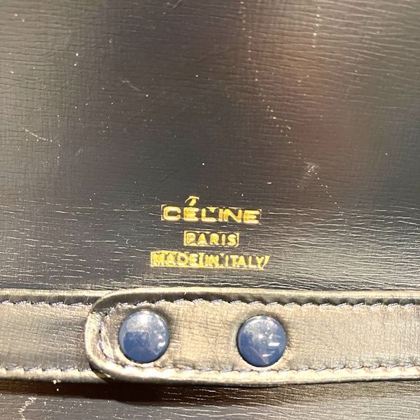 Celine Carriage Navy Leather Shoulder Bag — view 4