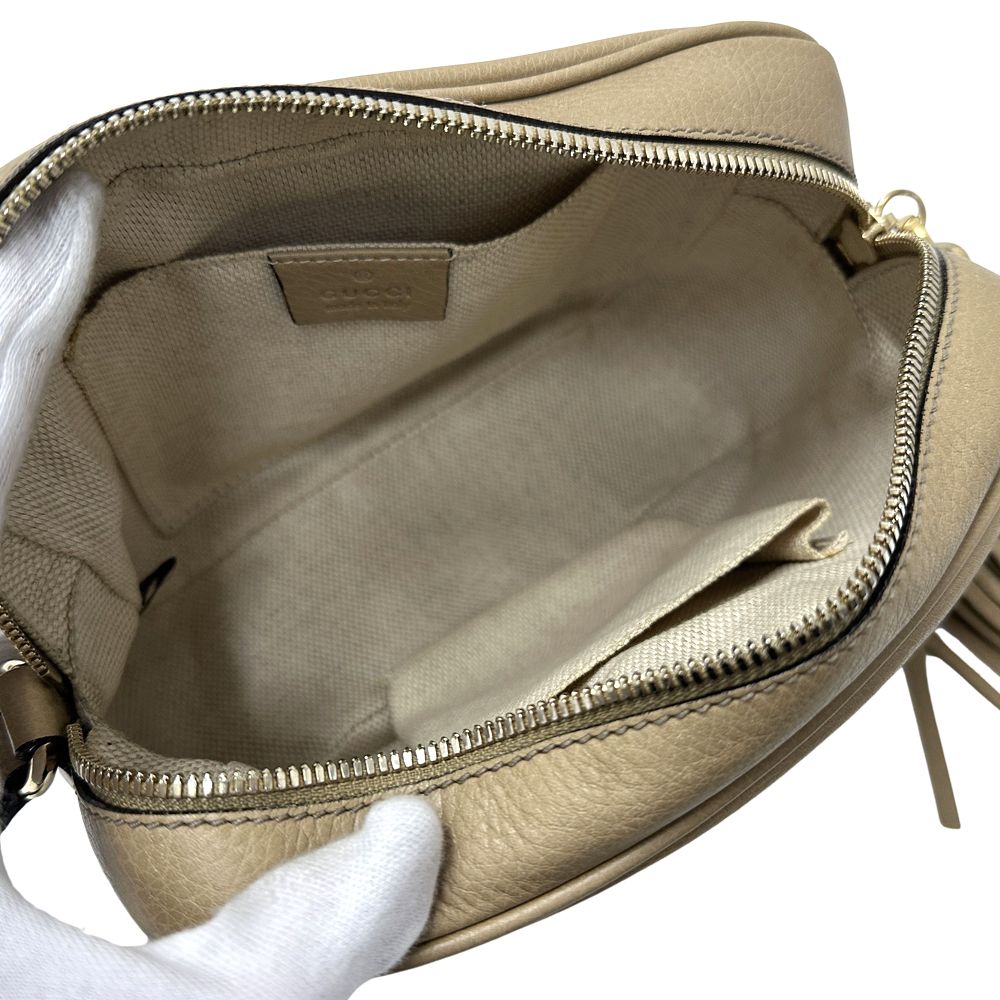 Gucci Interlocking Shoulder Bag Leather Soho Beige — view 4