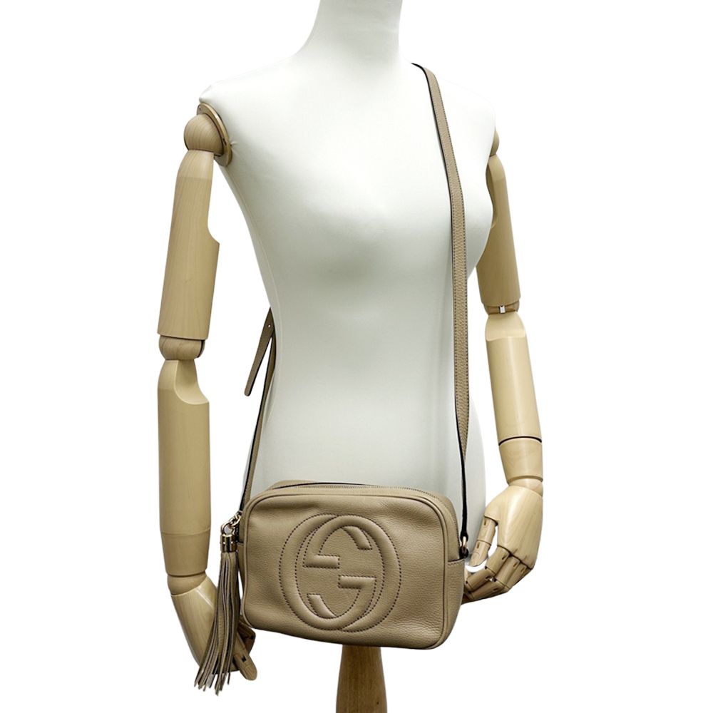 Gucci Interlocking Shoulder Bag Leather Soho Beige — view 7