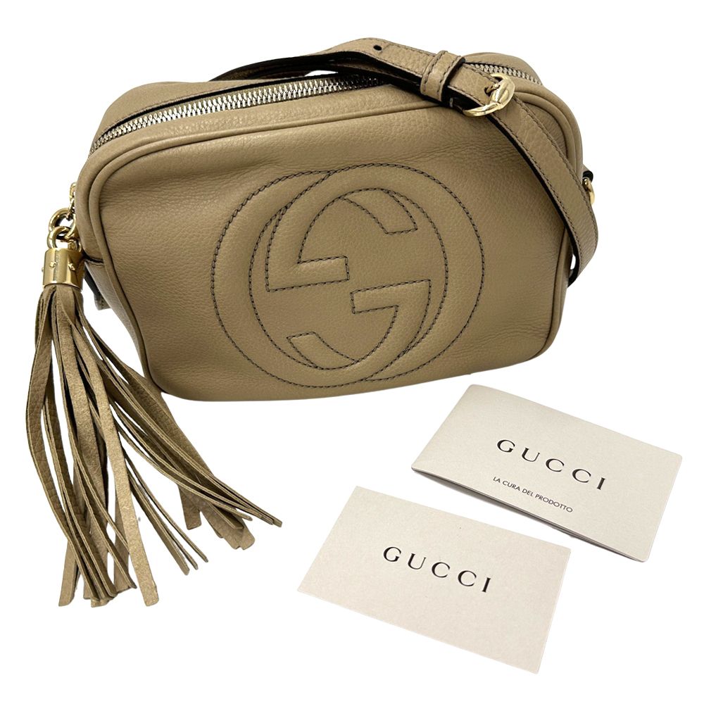 Gucci Interlocking Shoulder Bag Leather Soho Beige — view 8