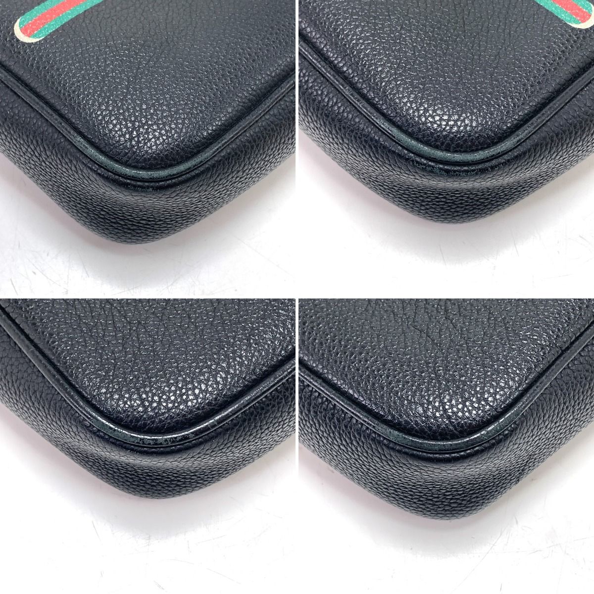 Gucci Shoulder Bag Logo Print Black — view 7