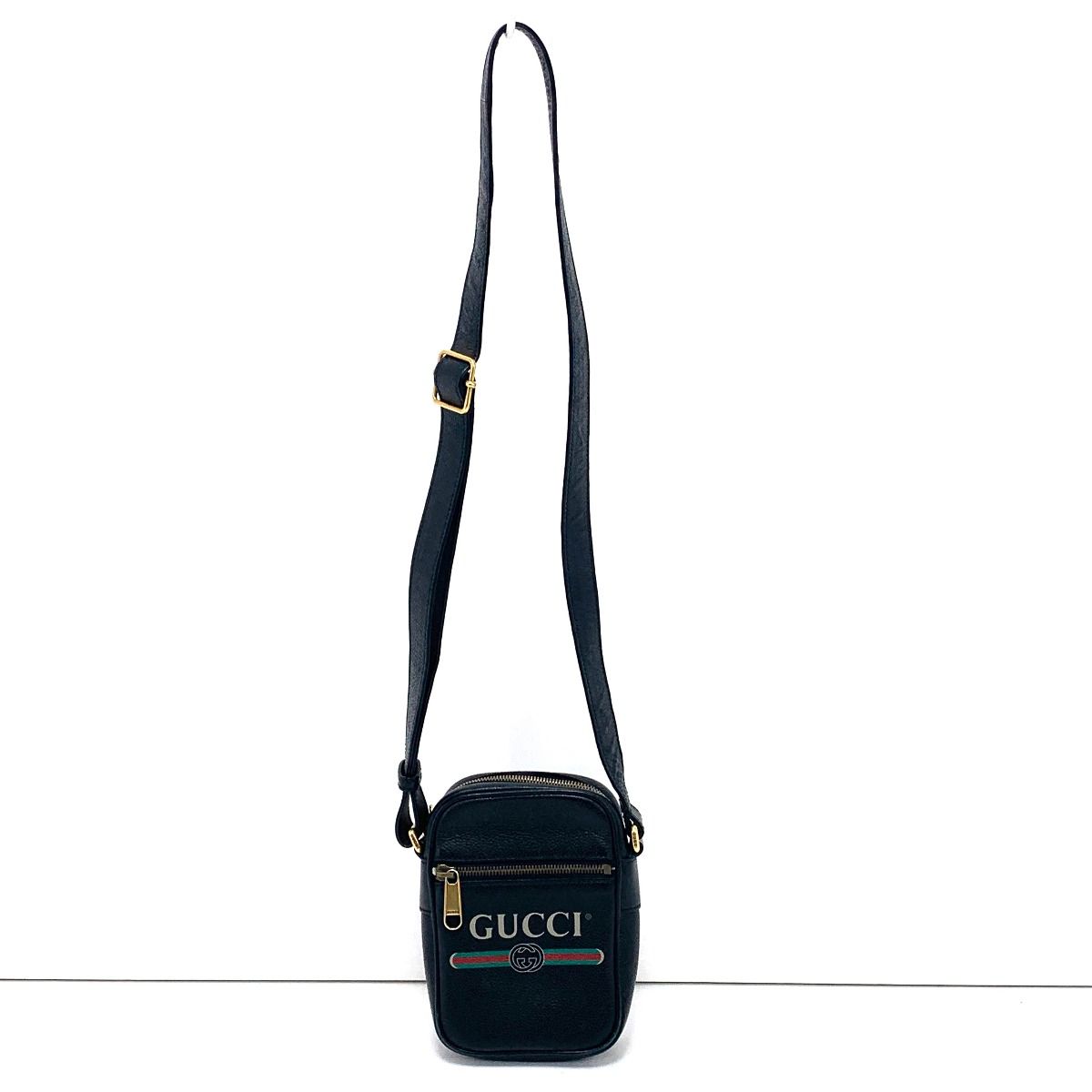 Gucci Shoulder Bag Logo Print Black — view 2