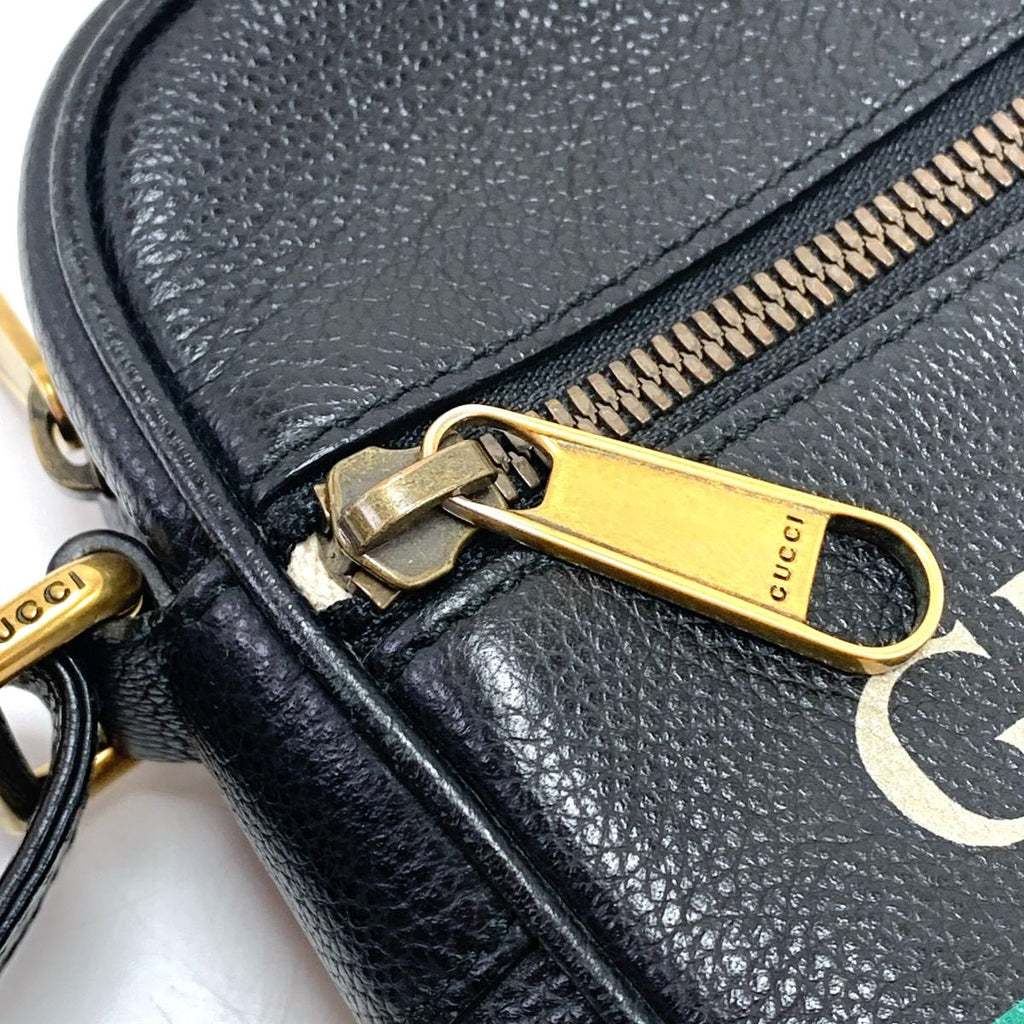 Gucci Shoulder Bag Logo Print Black — view 5