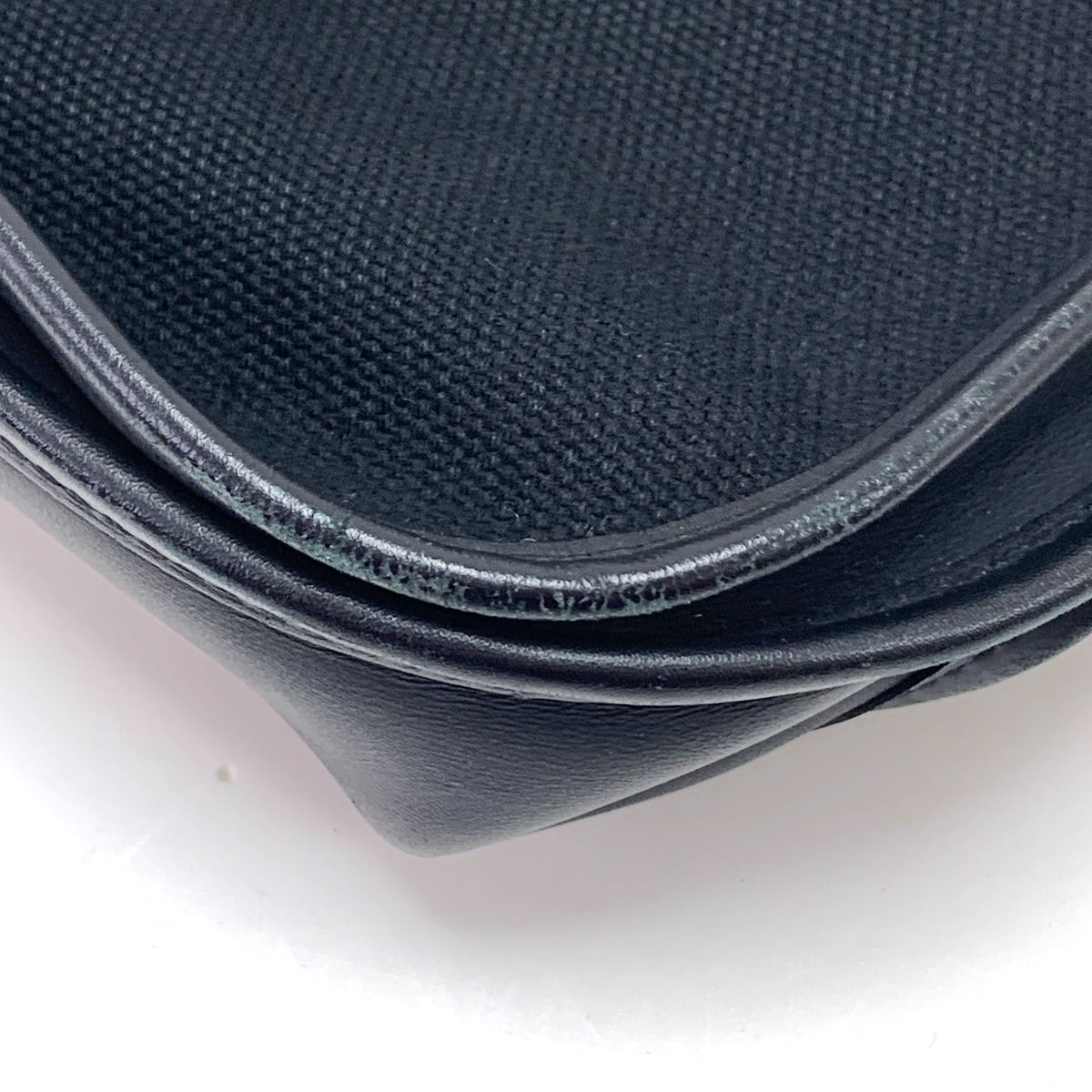 Hermes Evelyne Toile Hunter Shoulder Bag Black — view 8