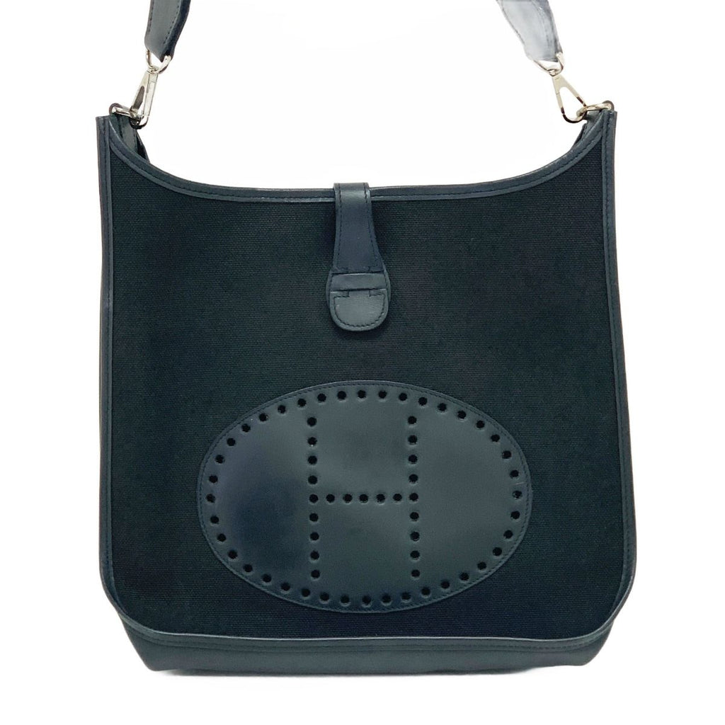 Hermes Evelyne Toile Hunter Shoulder Bag Black — view 2