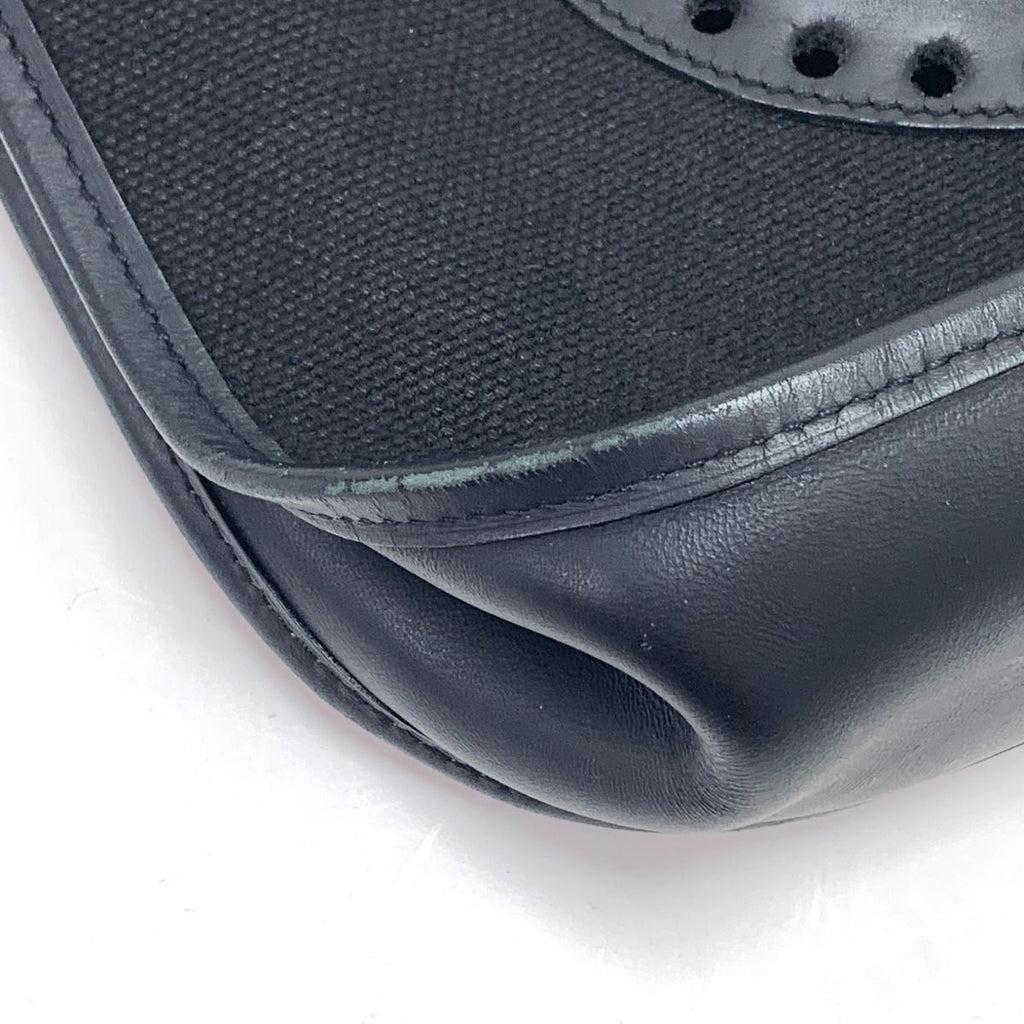 Hermes Evelyne Toile Hunter Shoulder Bag Black — view 5