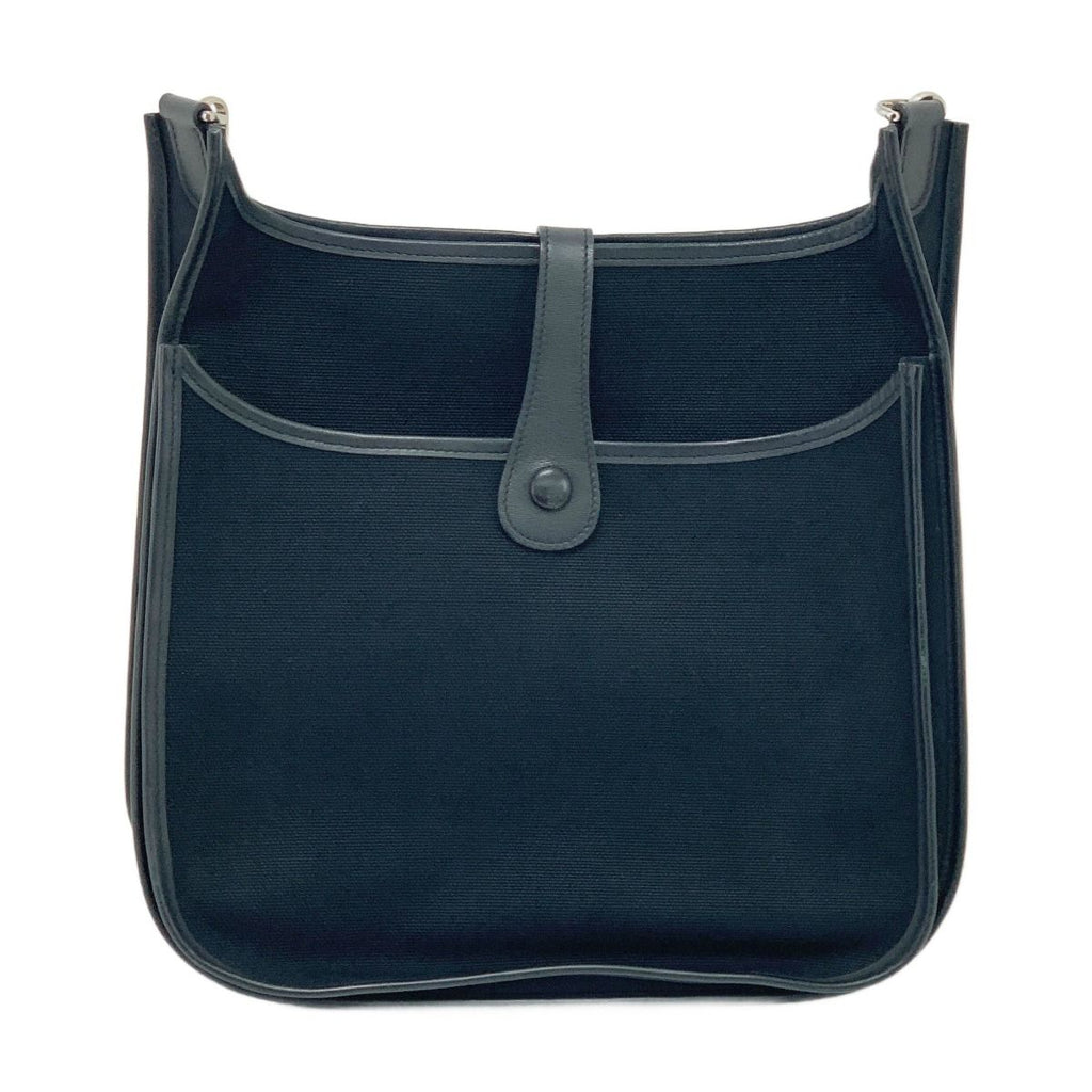 Hermes Evelyne Toile Hunter Shoulder Bag Black — view 3