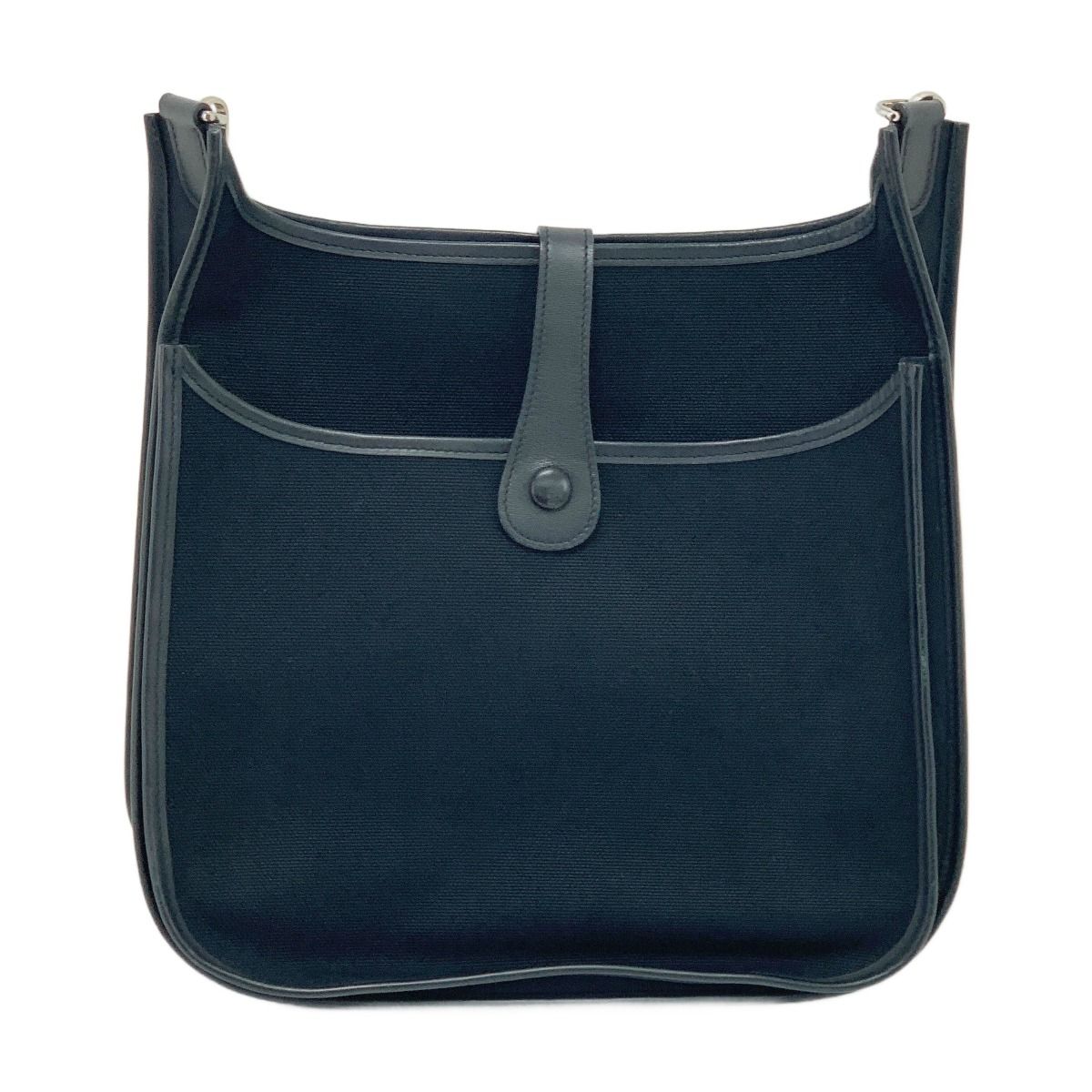 Hermes Evelyne Toile Hunter Shoulder Bag Black — view 3