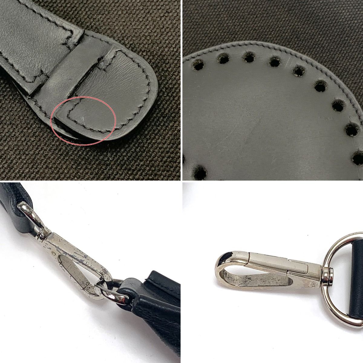 Hermes Evelyne Toile Hunter Shoulder Bag Black — view 4