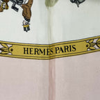 Hermes Scarf Silk Carre 90 la Promenade de Longchamps Walk to Long Chien Pink — view 7