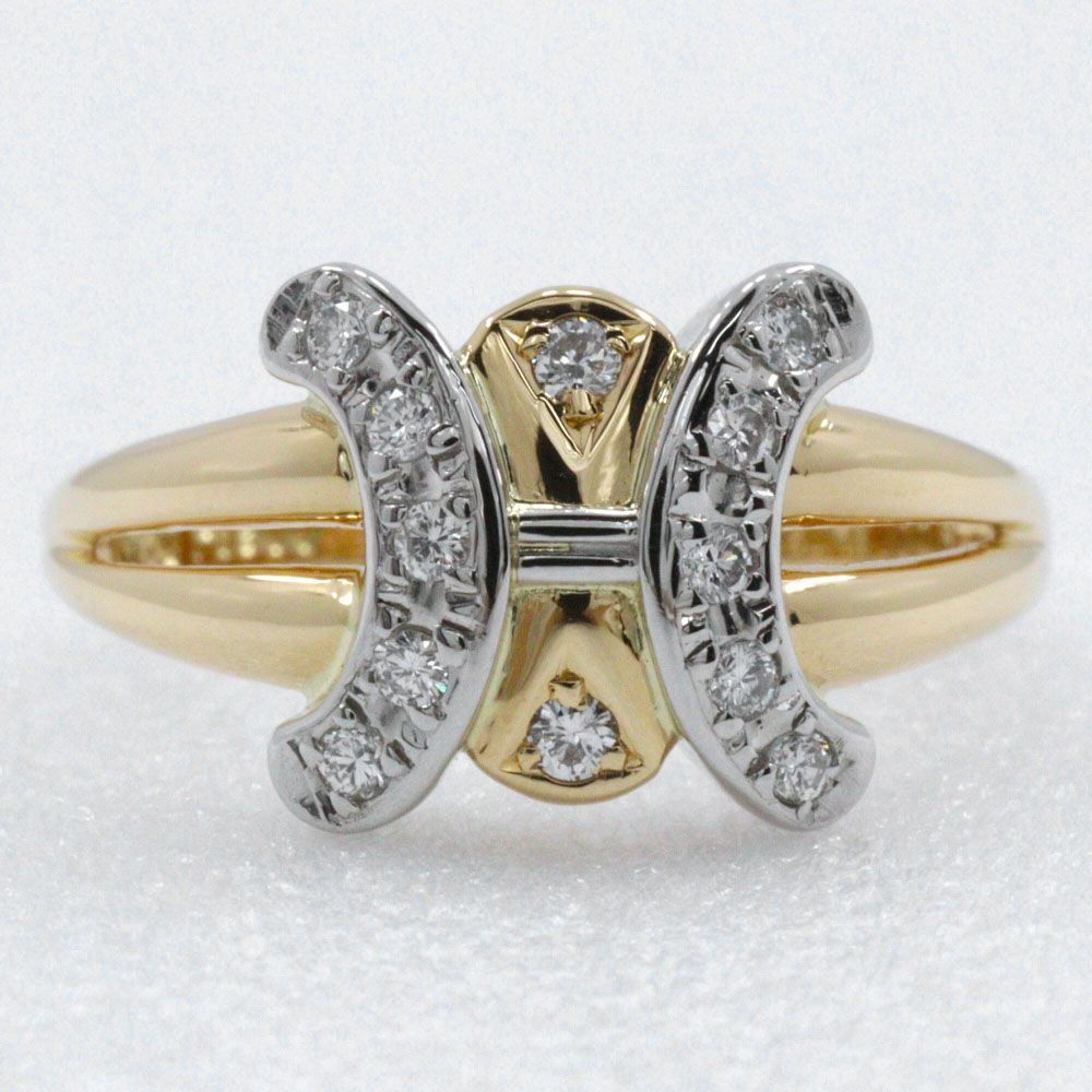 Celine Macadam 18K Yellow Gold Diamond Ring — view 7