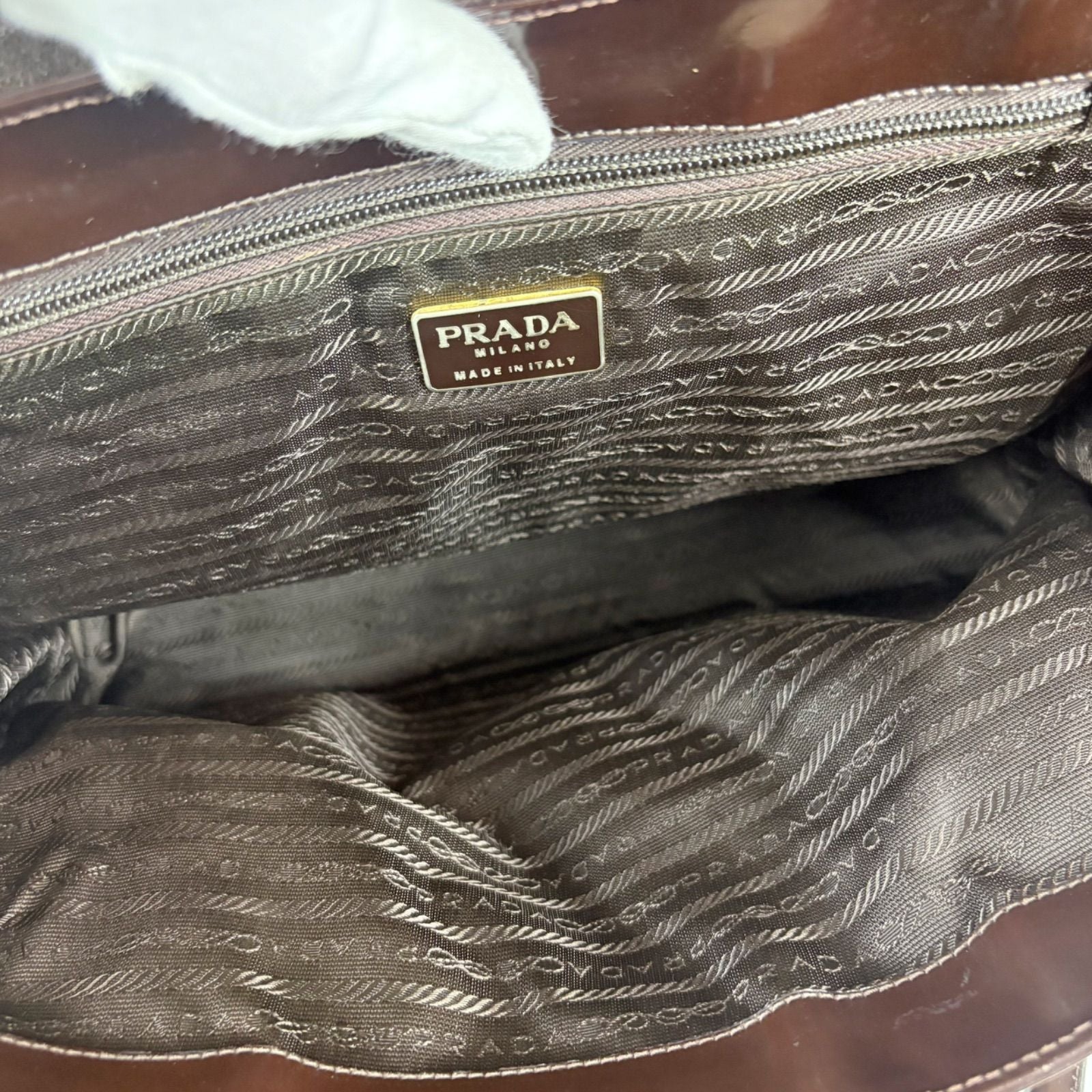 Prada Top Handle Tote Logo — view 9