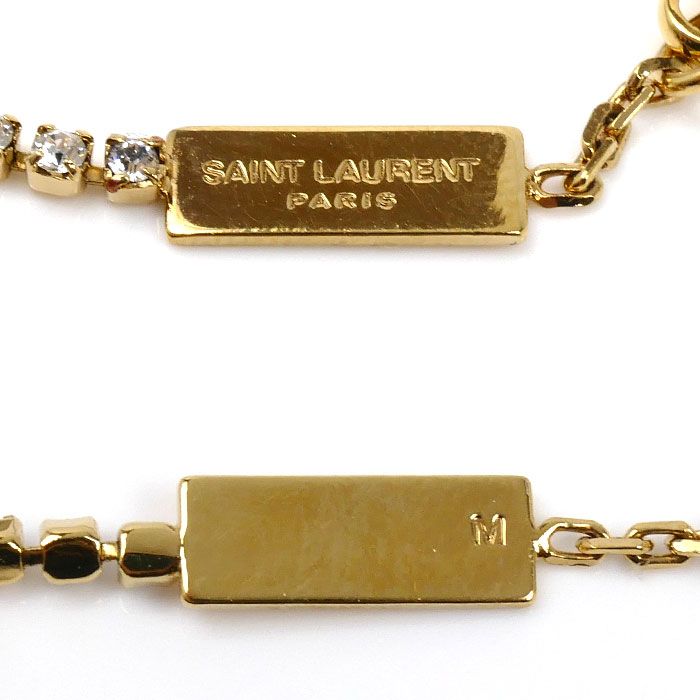 Saint Laurent Rhinestone Cassandra Charm Bracelet — view 5