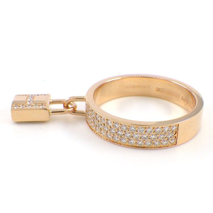 Hermes Ring Kelly Clochette MM Cadena Rock Motif Half Circle Pave — view 2
