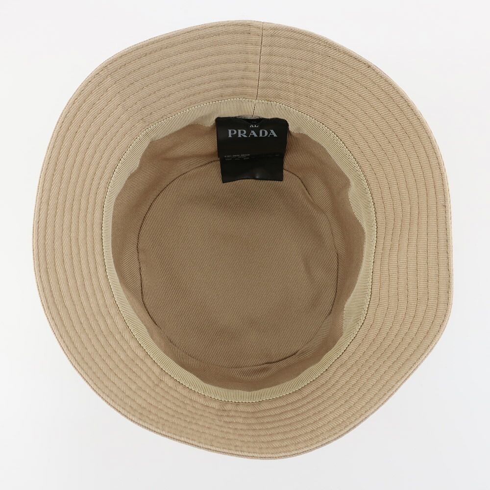 Prada Bucket Hat Logo Embroidery XL Beige — view 6