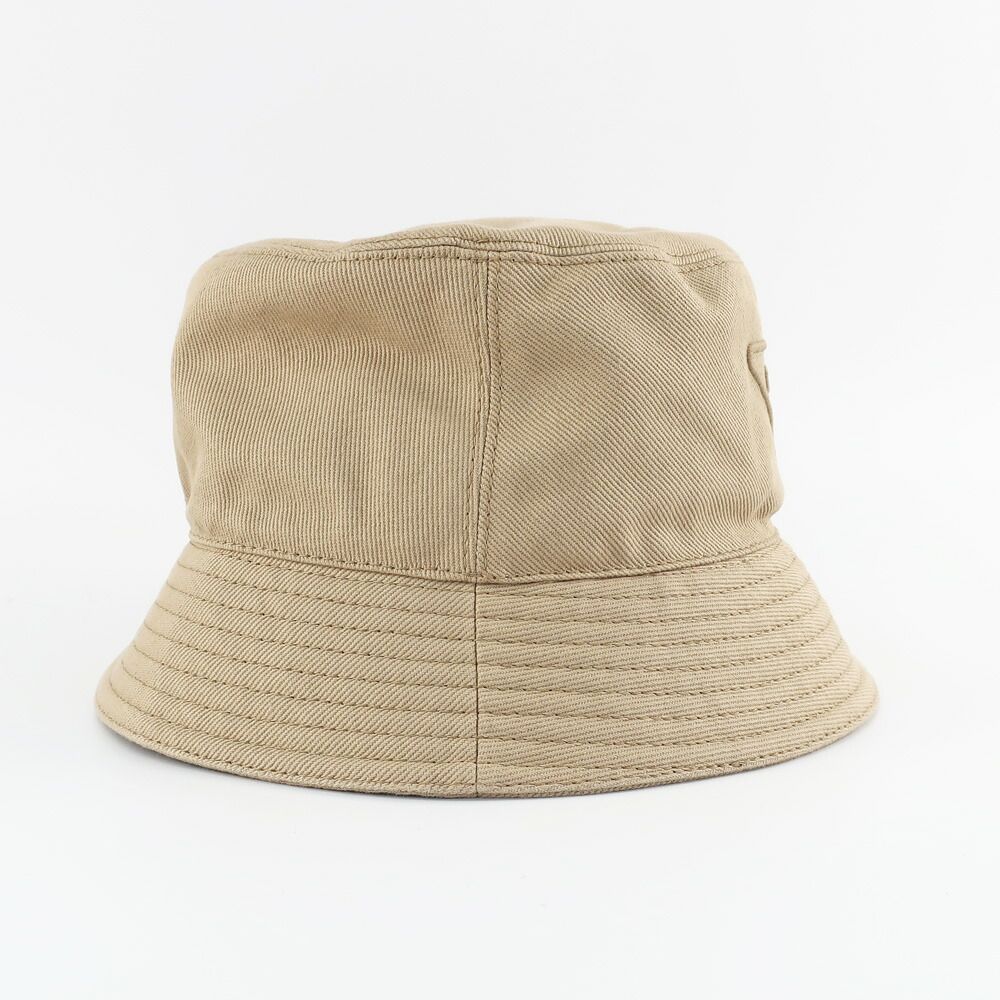 Prada Bucket Hat Logo Embroidery XL Beige — view 3