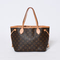 Louis Vuitton Monogram Neverfull PM Handbag Brown Vachetta Leather Gold