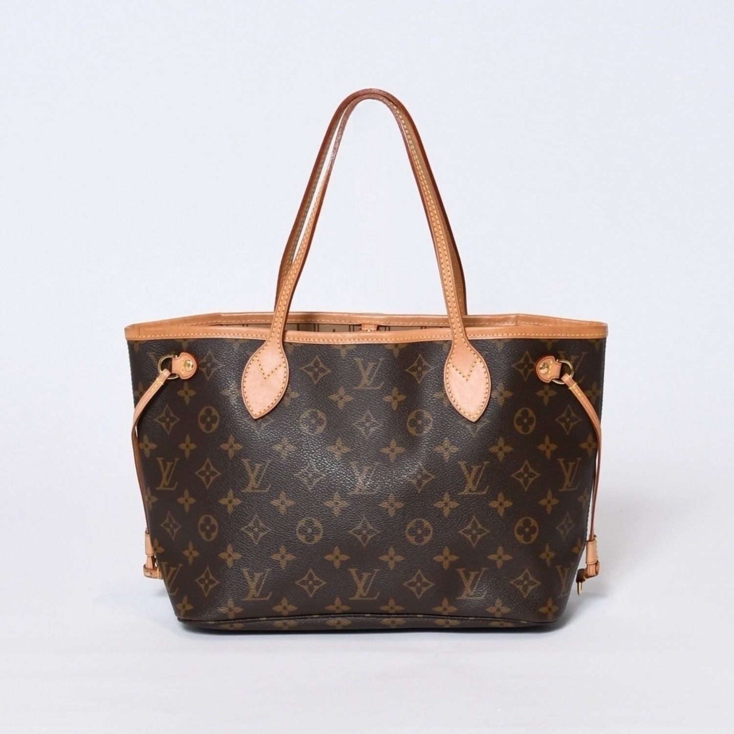 Louis Vuitton Monogram Neverfull PM Handbag Brown Vachetta Leather Gold