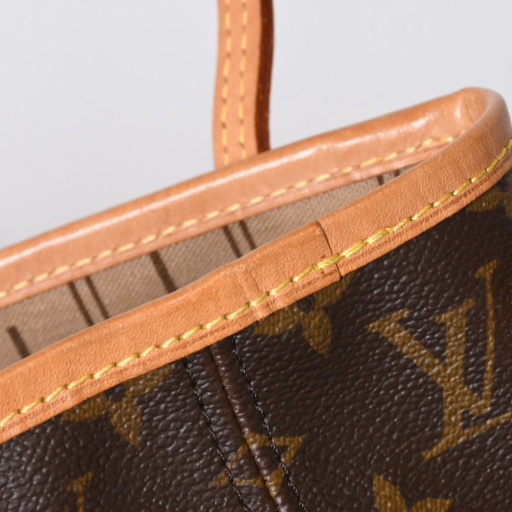 Louis Vuitton Monogram Neverfull PM Handbag Brown Vachetta Leather Gold — view 7