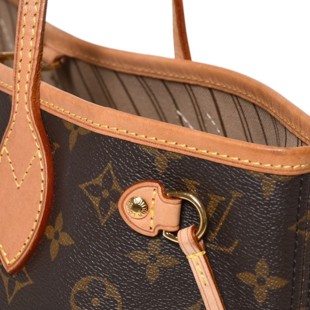 Louis Vuitton Monogram Neverfull PM Handbag Brown Vachetta Leather Gold — view 4