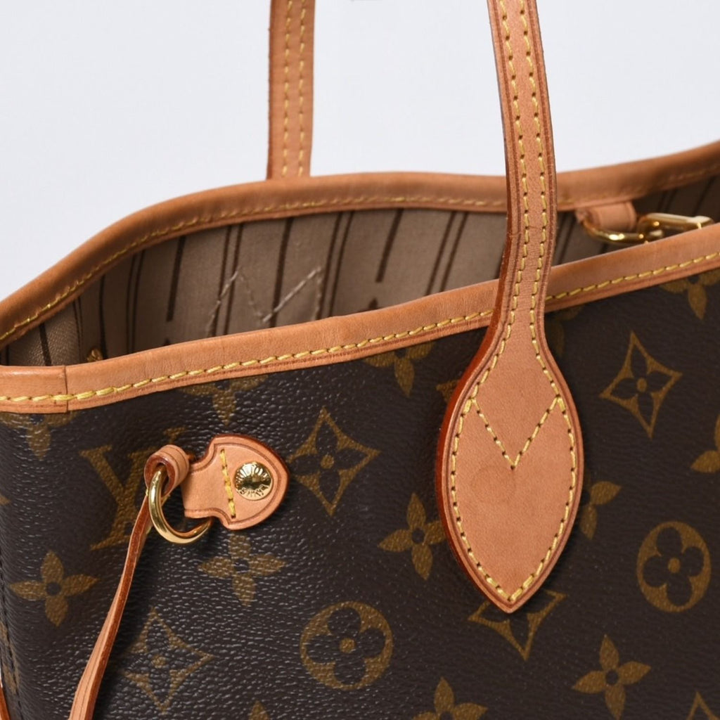 Louis Vuitton Monogram Neverfull PM Handbag Brown Vachetta Leather Gold — view 5
