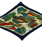 Hermes Scarf Pleated Silk Thalassa Navy — view 4