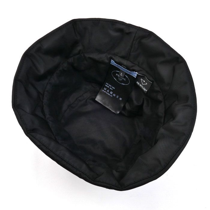 Prada Triangle Logo Bucket Hat Black — view 3