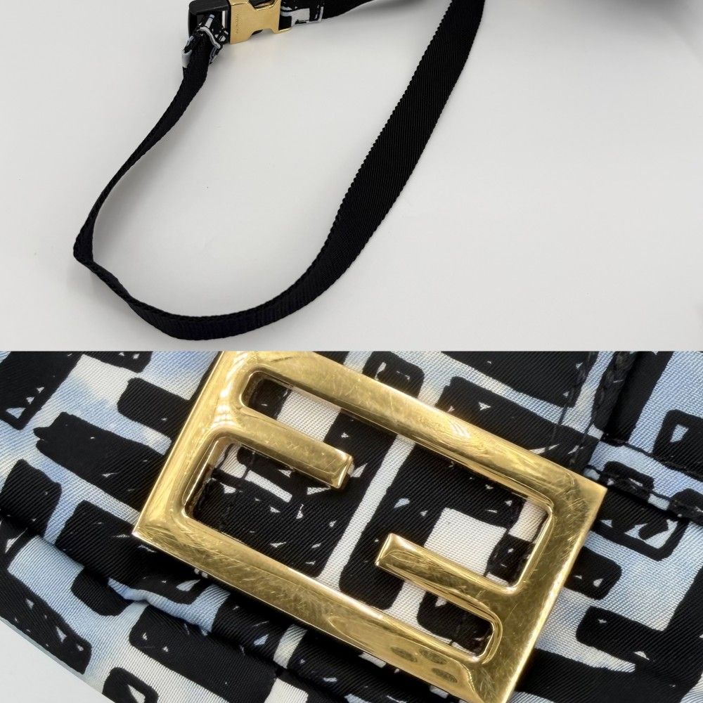 Fendi 2-Way Zucca Shoulder Bag Crossbody Joshua Vides Blue Black White — view 7