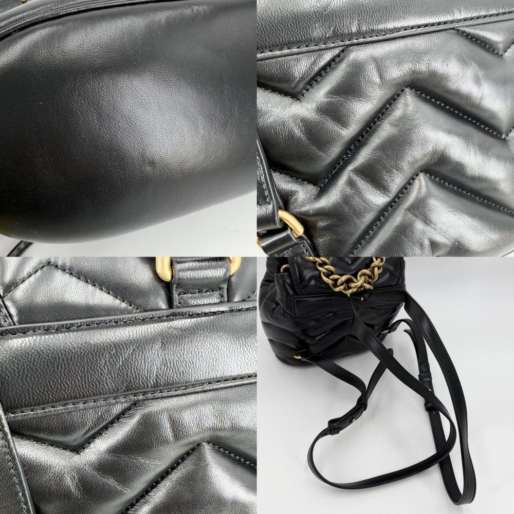 Gucci GG Marmont Quilted Backpack Leather Black — view 6