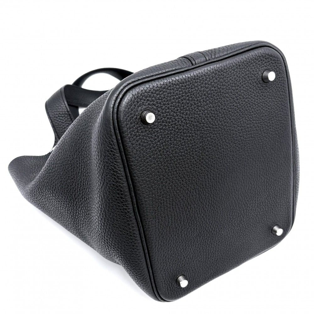 Hermes Handbag Picotin Lock MM Leather Black Silver — view 3