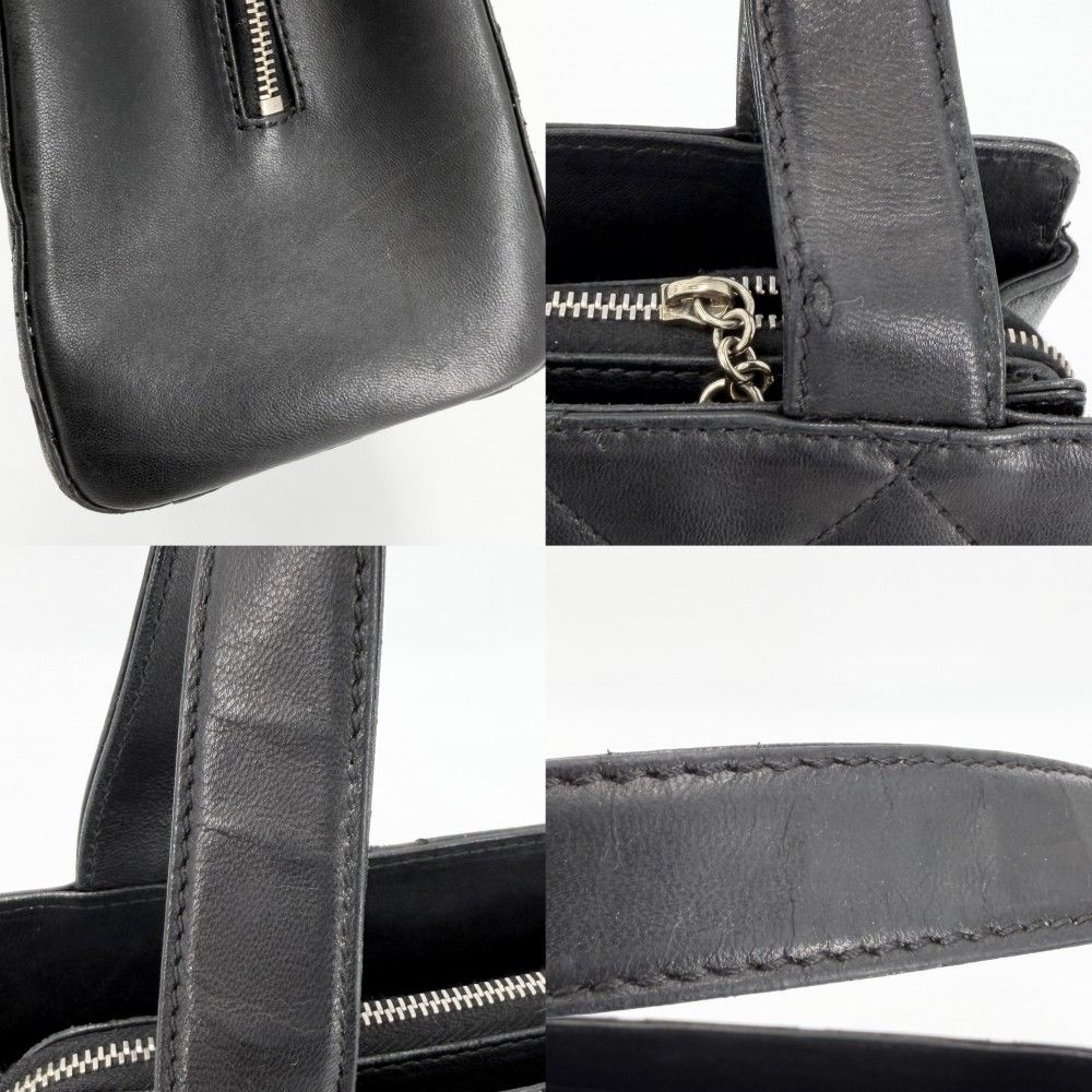 Chanel Handbag Quilted CC Logo Tote Shoulder Lambskin — view 8