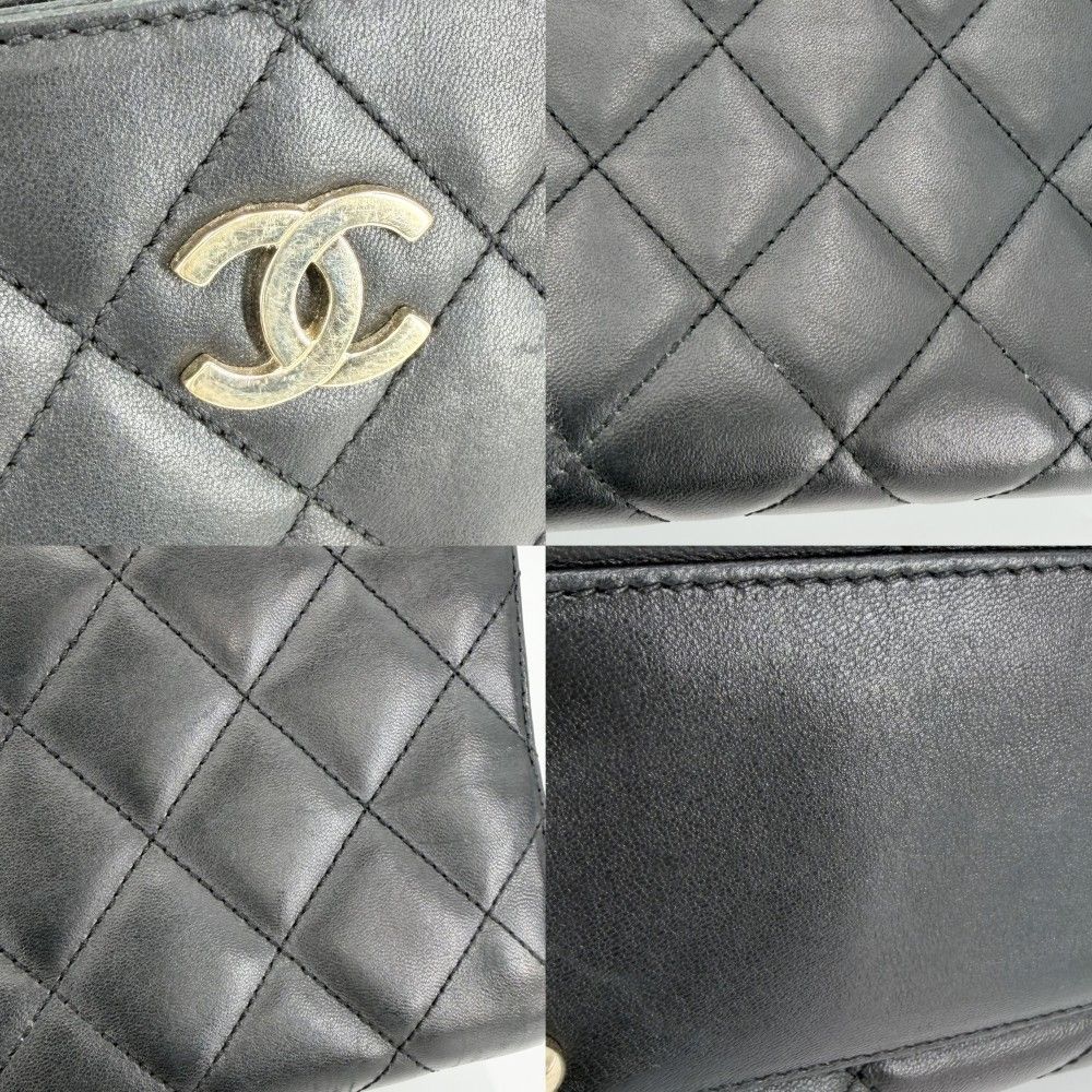 Chanel Handbag Quilted CC Logo Tote Shoulder Lambskin — view 6