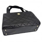 Chanel Handbag Quilted CC Logo Tote Shoulder Lambskin — view 3