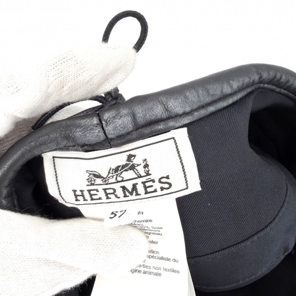 Hermes Beret Saint Honore Charm Hat 57 — view 9
