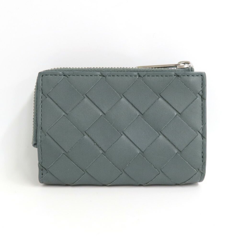 Bottega Veneta Trifold Wallet Intrecciato Gray Leather — view 2