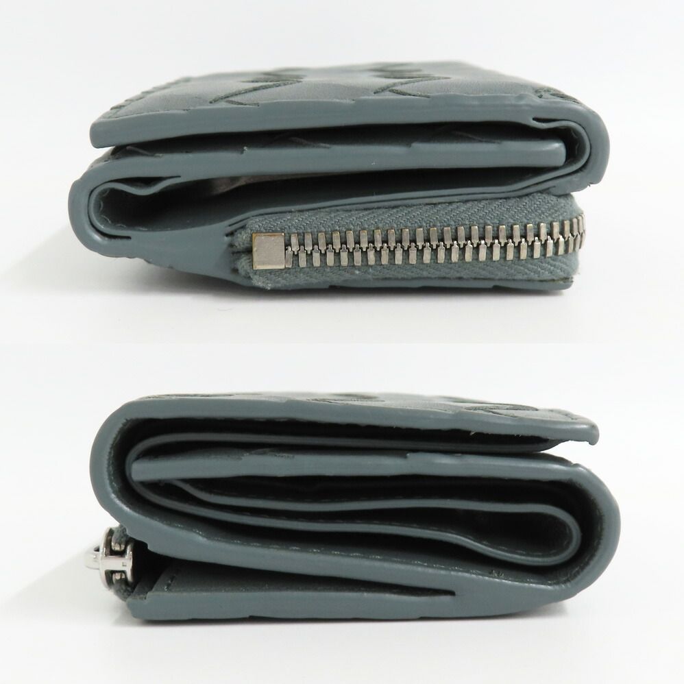 Bottega Veneta Trifold Wallet Intrecciato Gray Leather — view 4