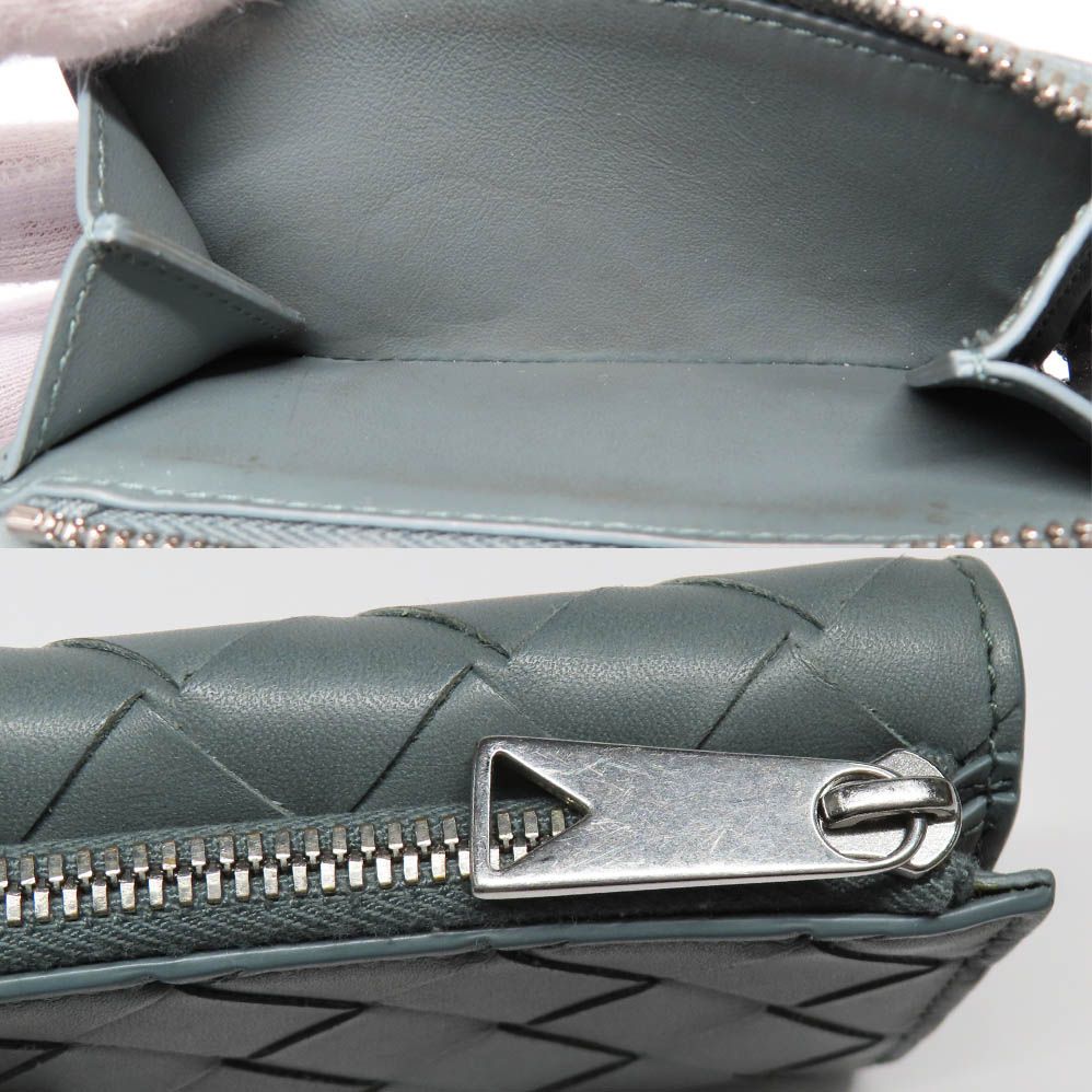 Bottega Veneta Trifold Wallet Intrecciato Gray Leather — view 8