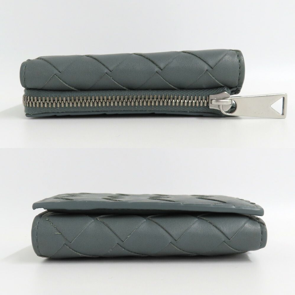 Bottega Veneta Trifold Wallet Intrecciato Gray Leather — view 3