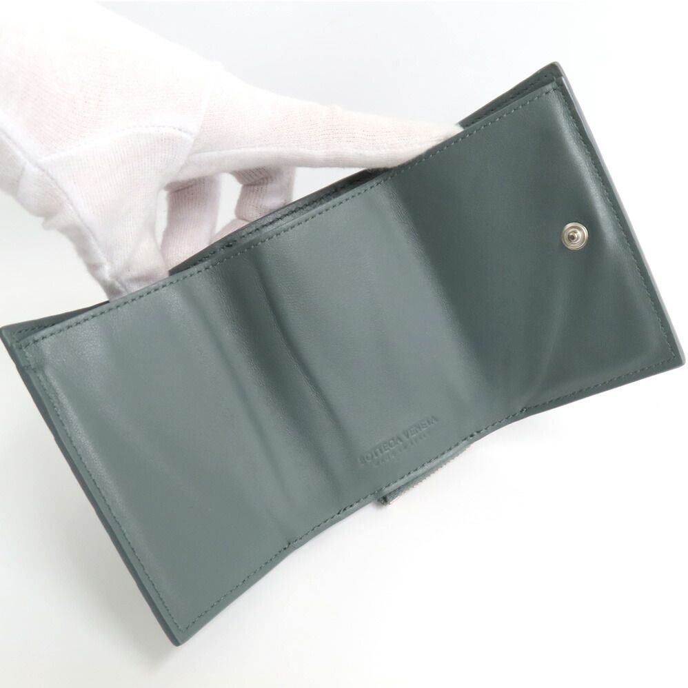 Bottega Veneta Trifold Wallet Intrecciato Gray Leather — view 5
